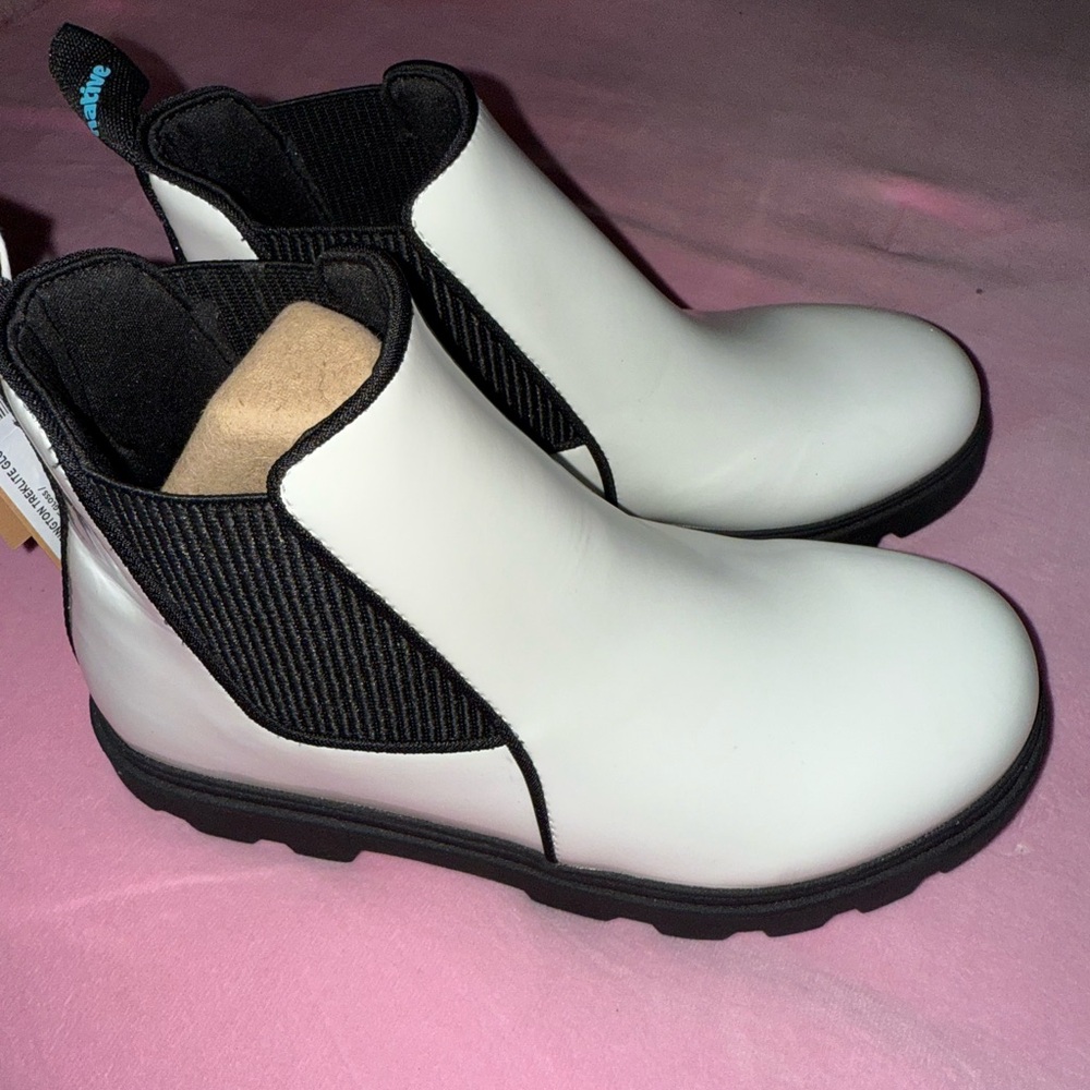 White and Black Ankle Boots